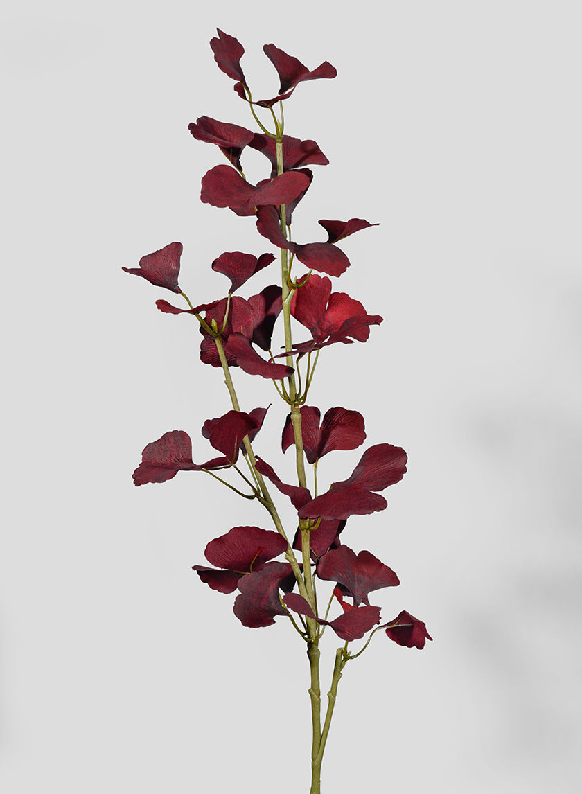 45in Long Burgundy Ginko Leaf Spray Decor Jamali-garden