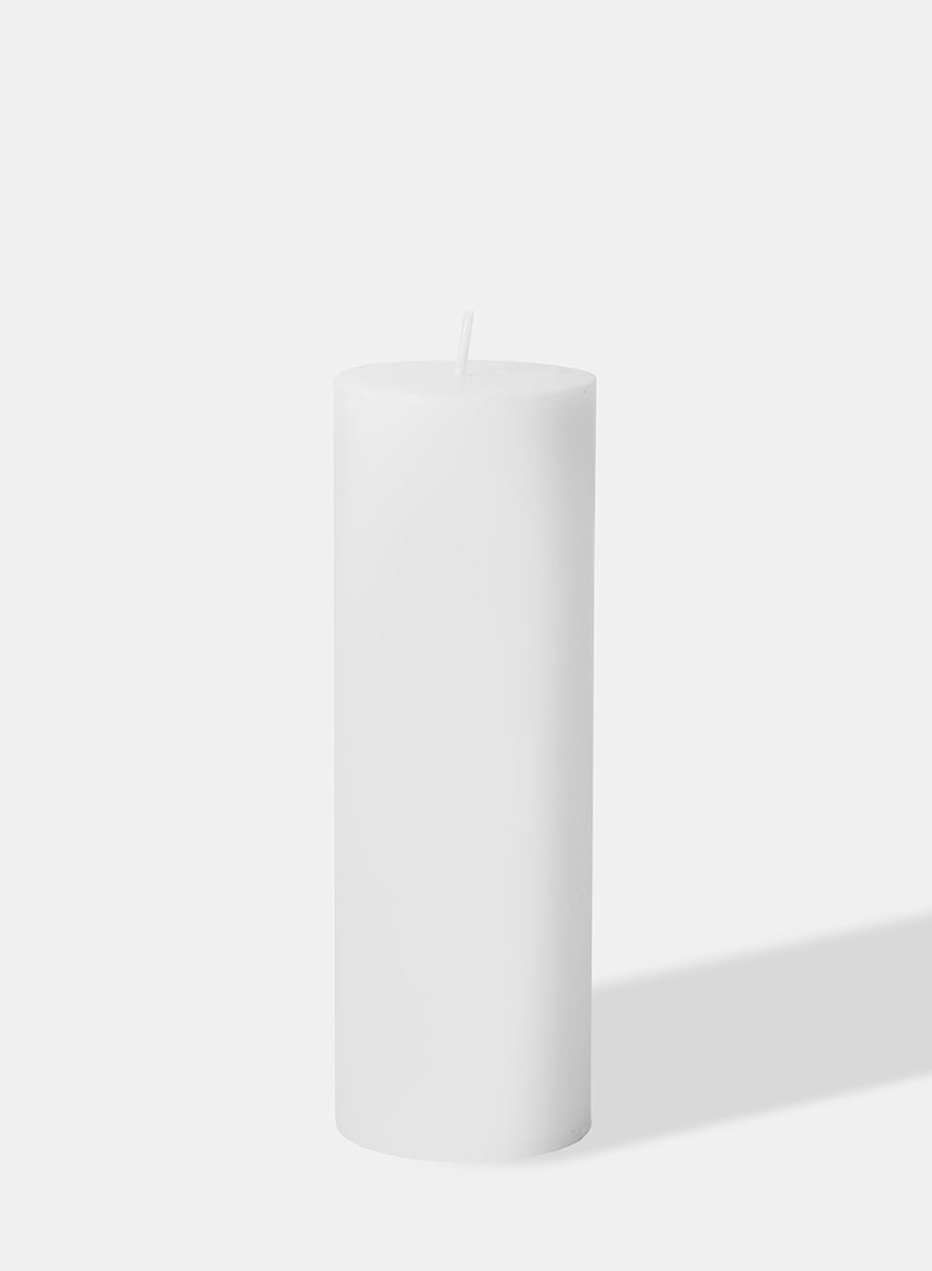 2 x 6in White Pillar Candle Decor Jamali-garden