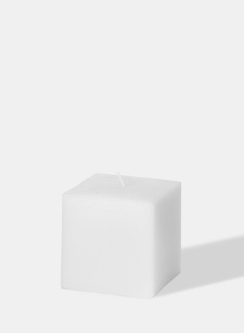 3 x 3in White Square Candle Decor Jamali-garden