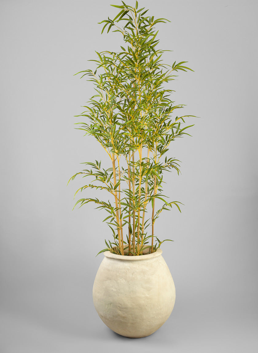 Petra Aged White Wash Fishbowl Planter Decor Jamali-garden