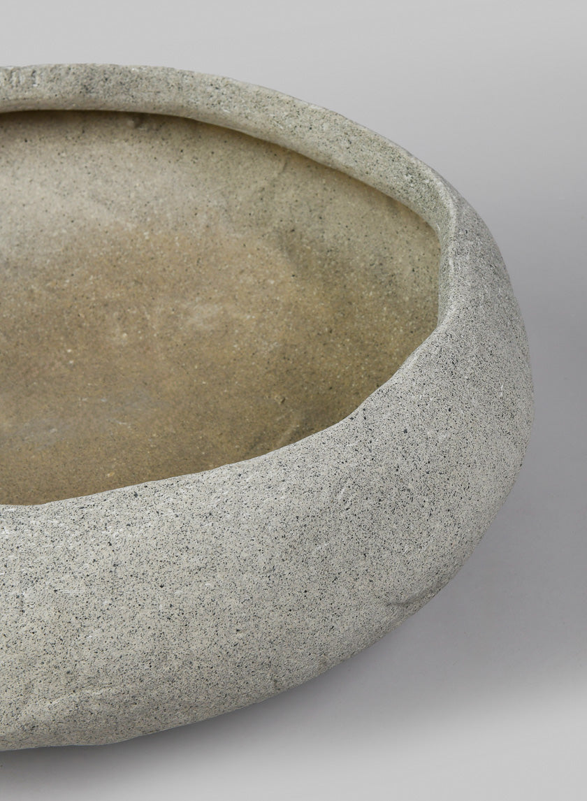 Shirak Poly-Stone Sand Beige Orchid Bowl Decor Jamali-garden