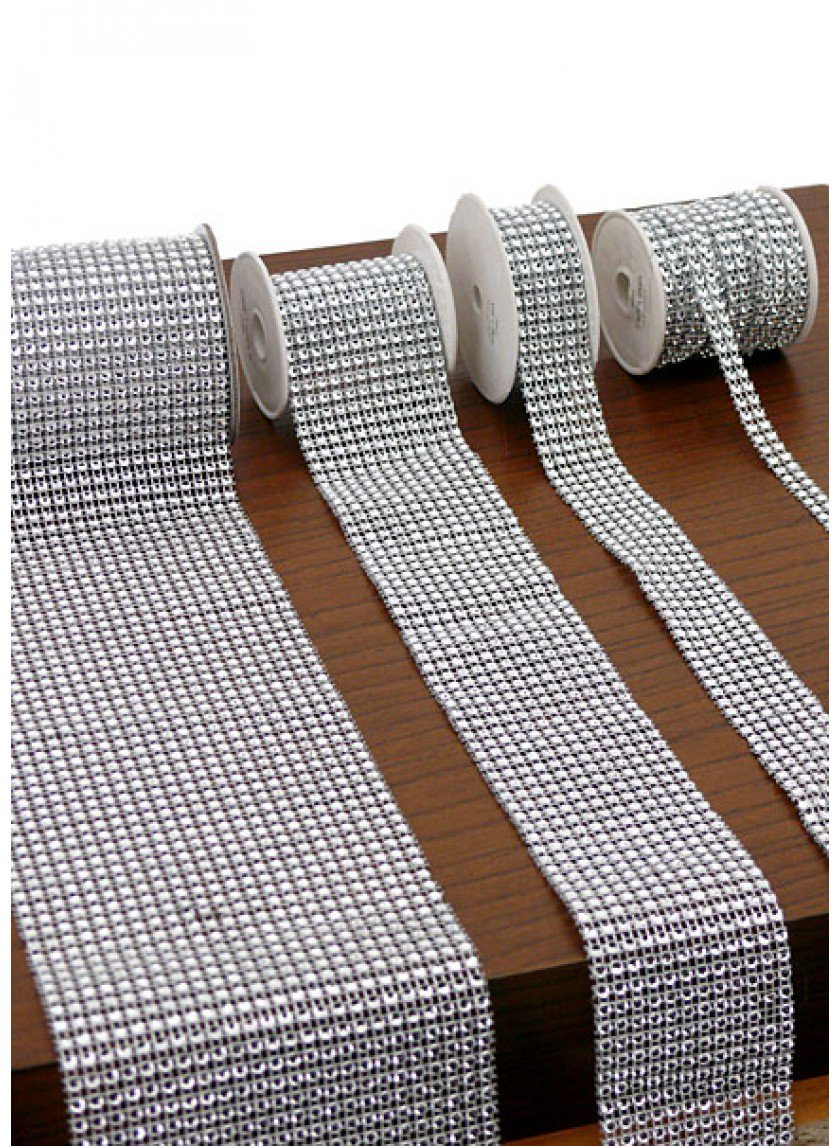 3/8in - 4 3/4in Silver Diamond Bead Ribbons Decor Jamali-garden