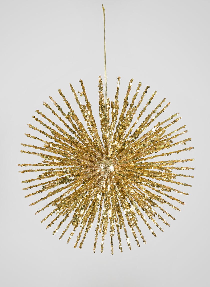 11in Round Gold Glitter Burst Ornament Decor Jamali-garden