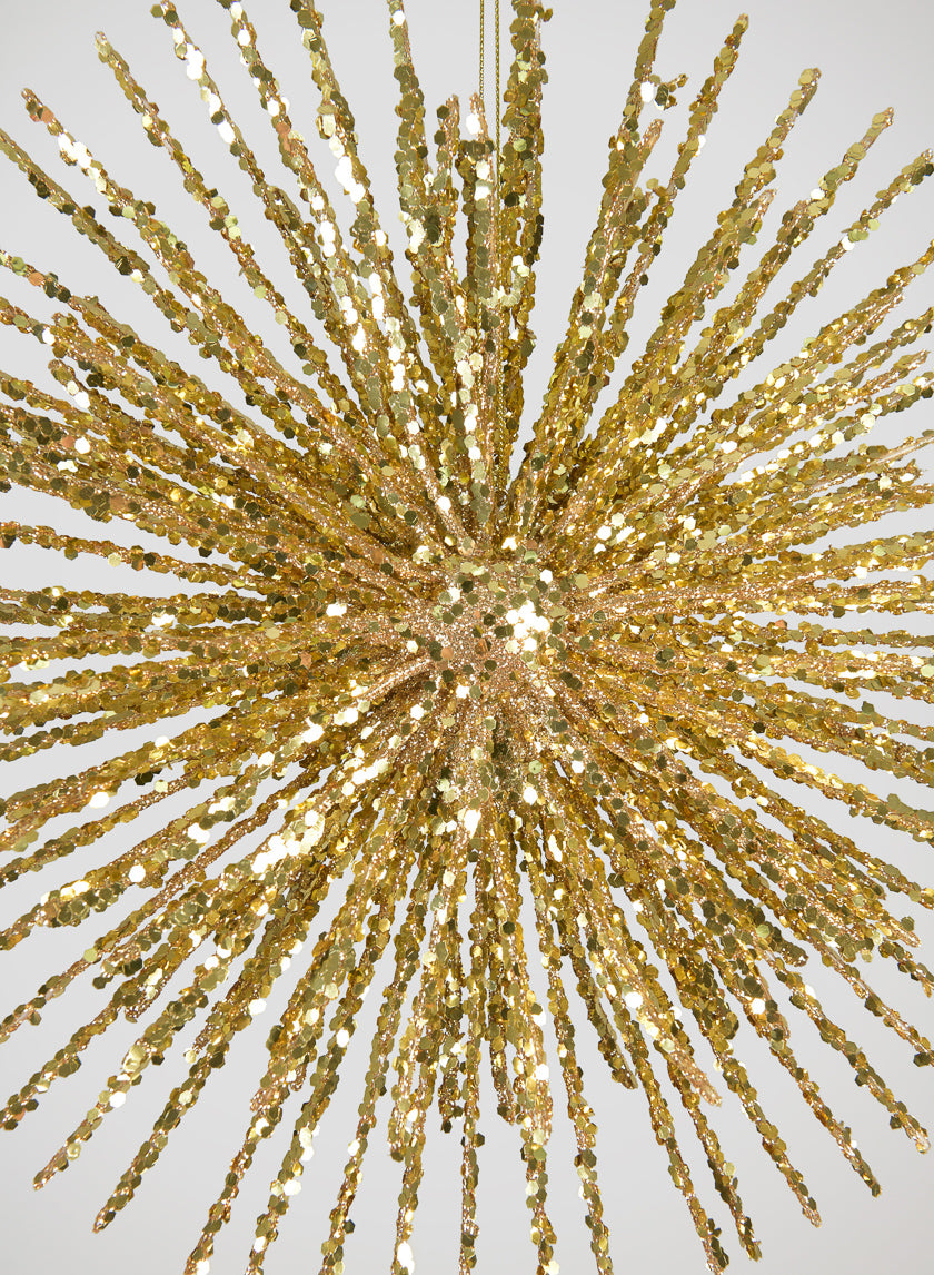 11in Round Gold Glitter Burst Ornament Decor Jamali-garden
