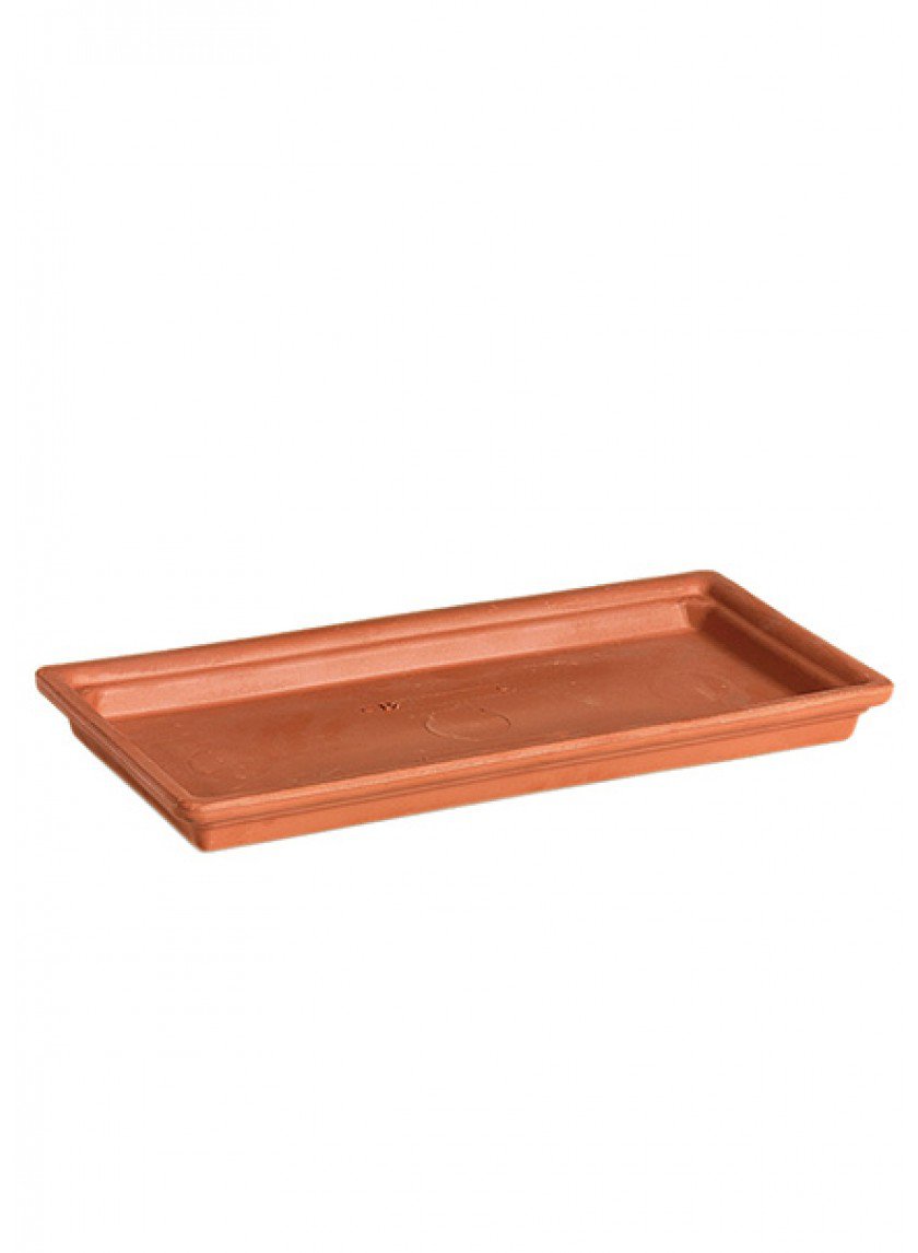 12.25in Long Rectangular Waterproof Clay Saucer Decor Jamali-garden