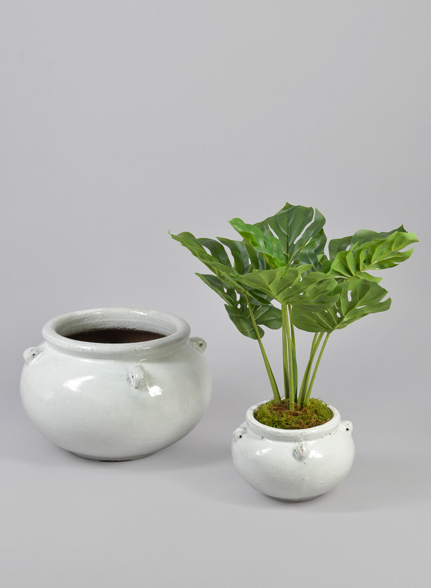 Jakarta Bowl Clay &amp; Ceramic Planters, Cloud White Decor Jamali-garden