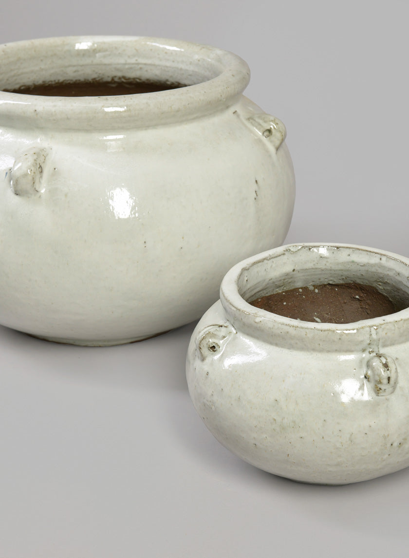 Jakarta Bowl Clay &amp; Ceramic Planters, Cloud White Decor Jamali-garden