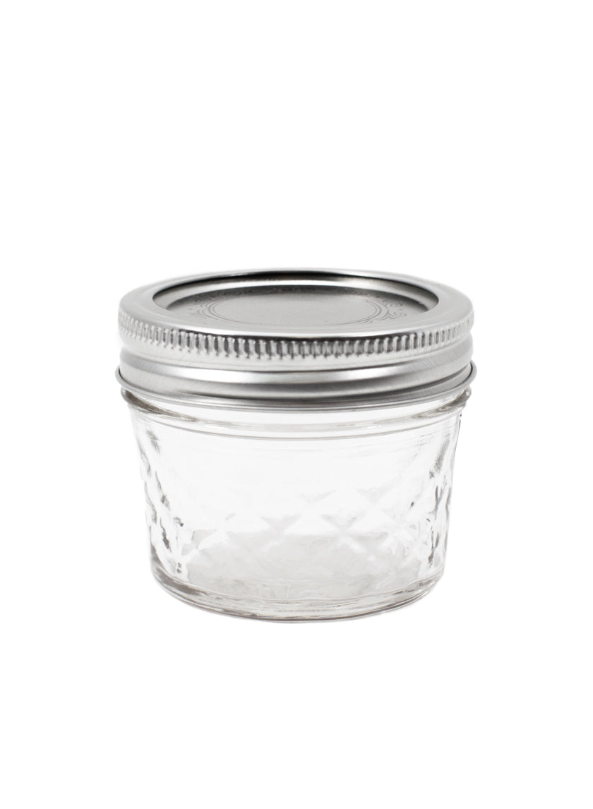 2.25in Tall of 4oz Glass Quilted Mason Jelly Jar Decor Jamali-garden