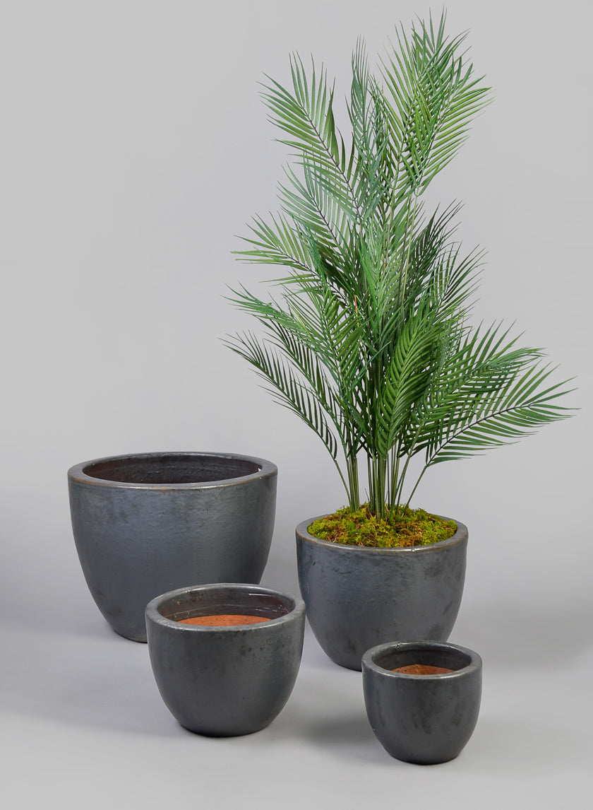 Belize Egg Clay &amp; Ceramic Planter, Matte Black Decor Jamali-garden