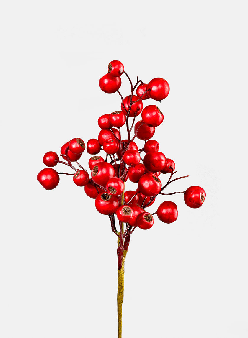 16in Long Matte Red Berries Pick, Large Decor Jamali-garden