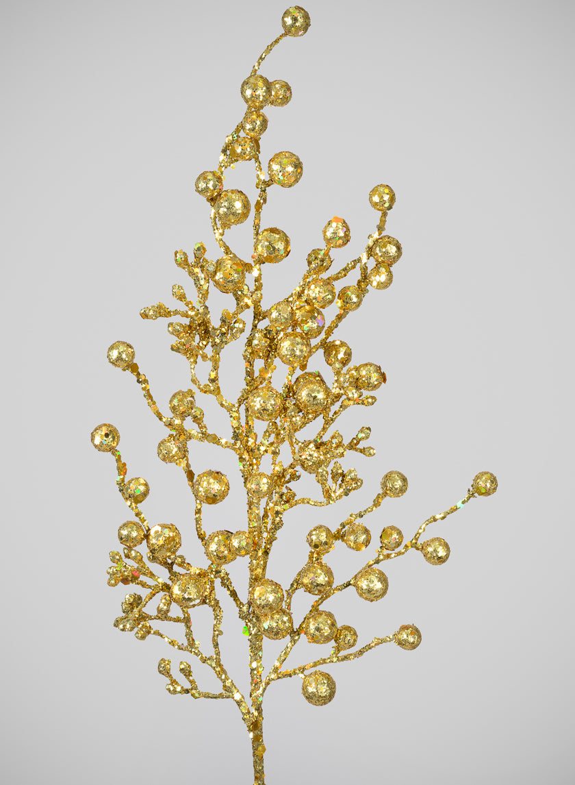 24in Long Gold Glitter Ball Pick