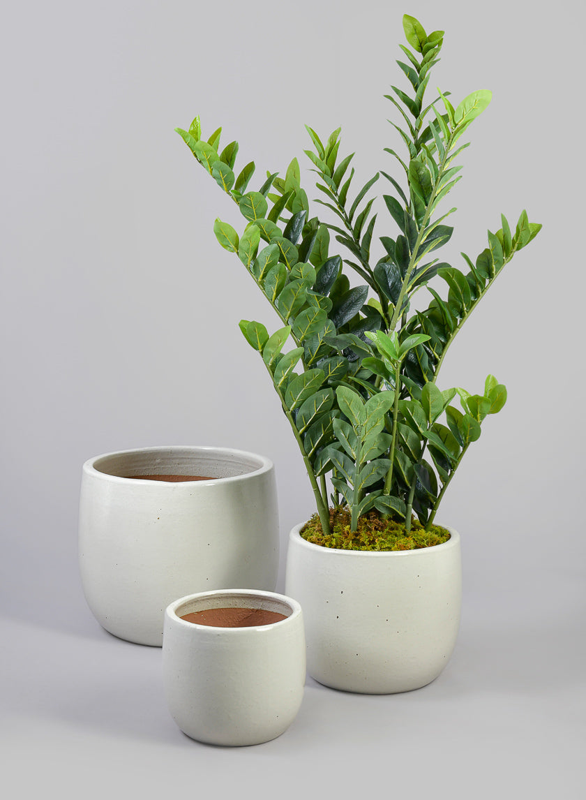 Deck Clay &amp; Ceramic Planters, Yucatan White Decor Jamali-garden