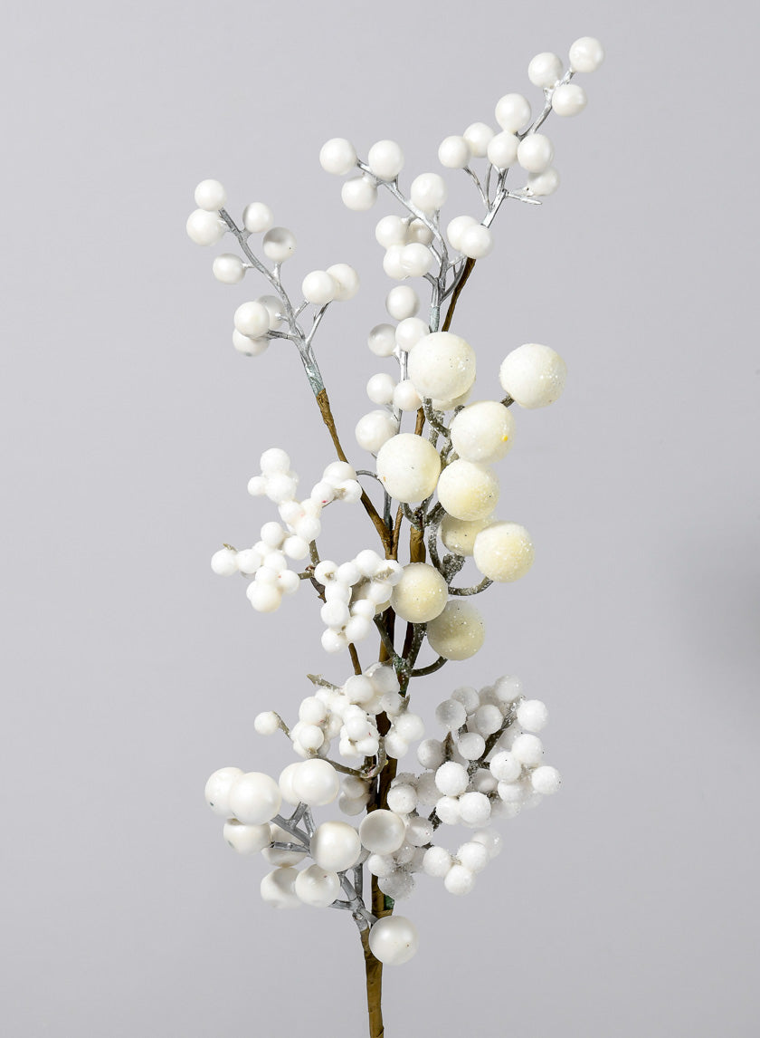 21in Long White Berry Pick Decor Jamali-garden