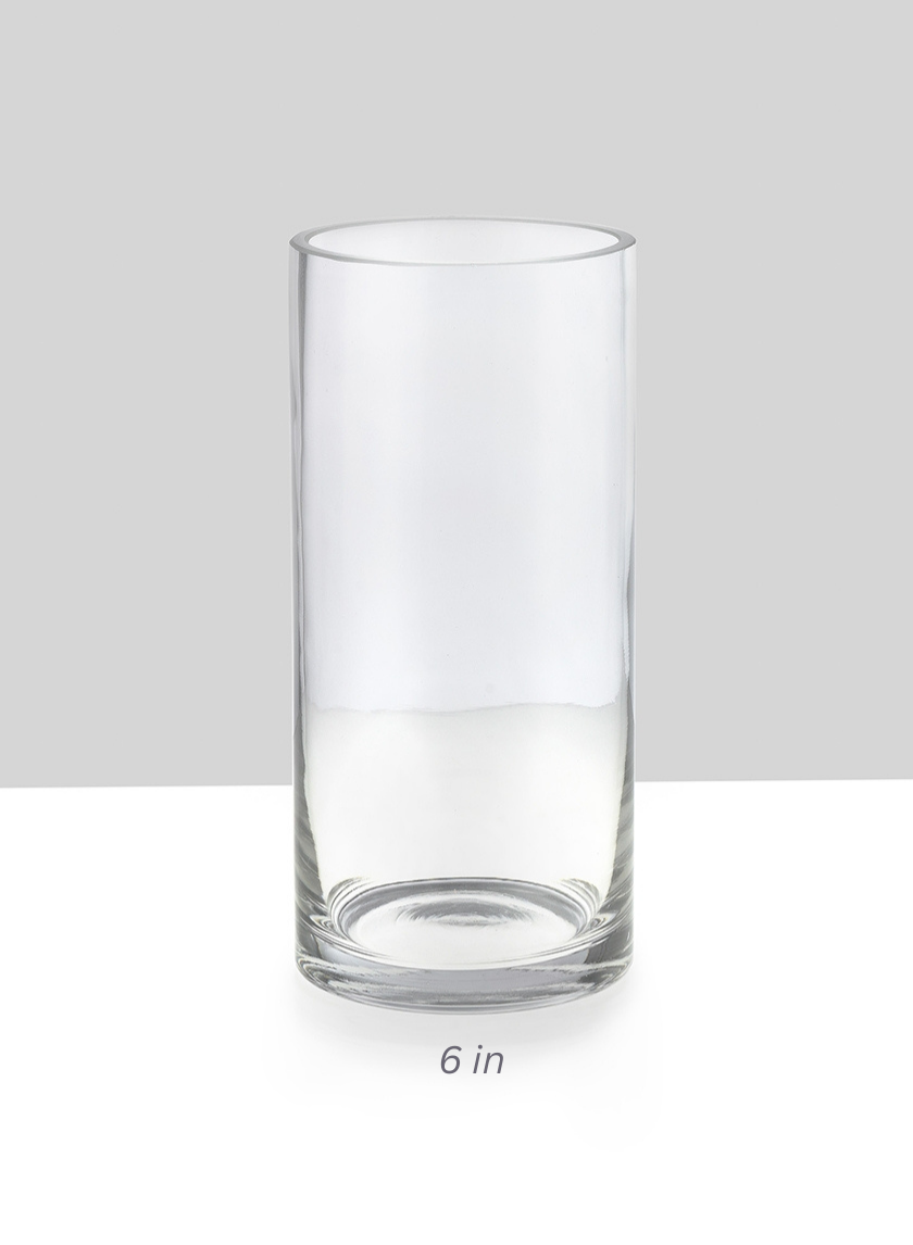 Clear Glass Cylinder Vases Decor Jamali-garden Clear 6in Tall EACH