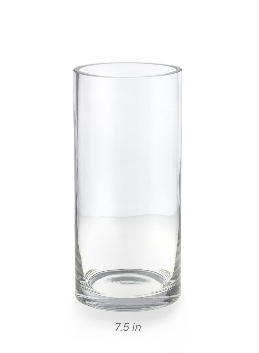 Clear Glass Cylinder Vases Decor Jamali-garden Clear 7.5in Tall EACH