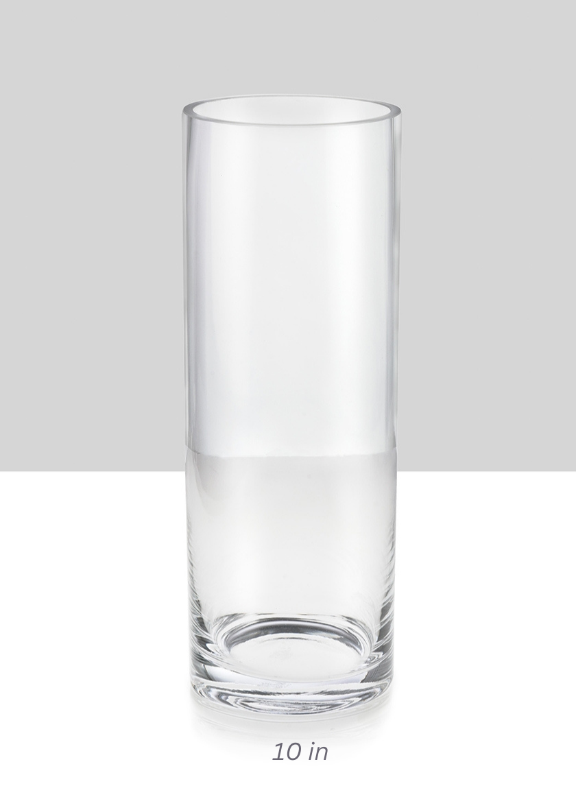 Clear Glass Cylinder Vases Decor Jamali-garden Clear 10in Tall EACH