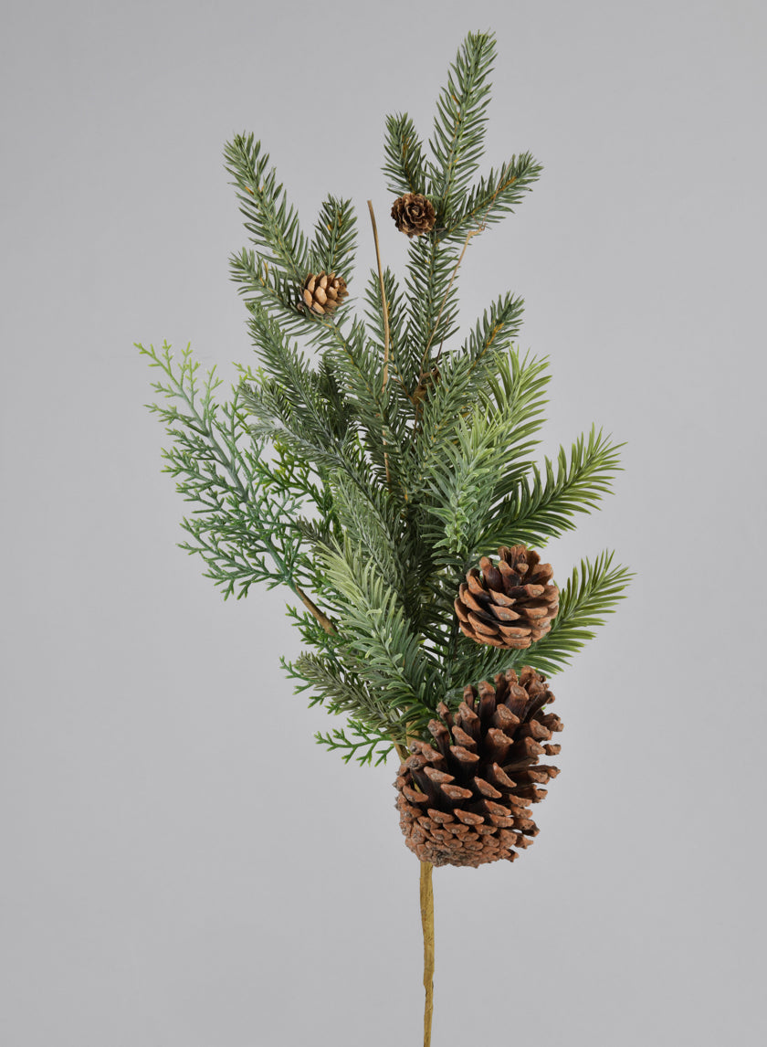 20in Long Northern Pine Pick with Pinecones Decor Jamali-garden