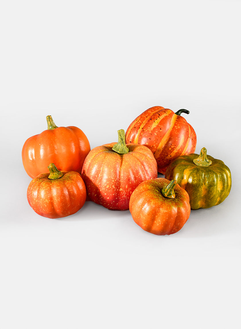 3in / 4in Wide Assorted Pumpkins Decor Jamali-garden