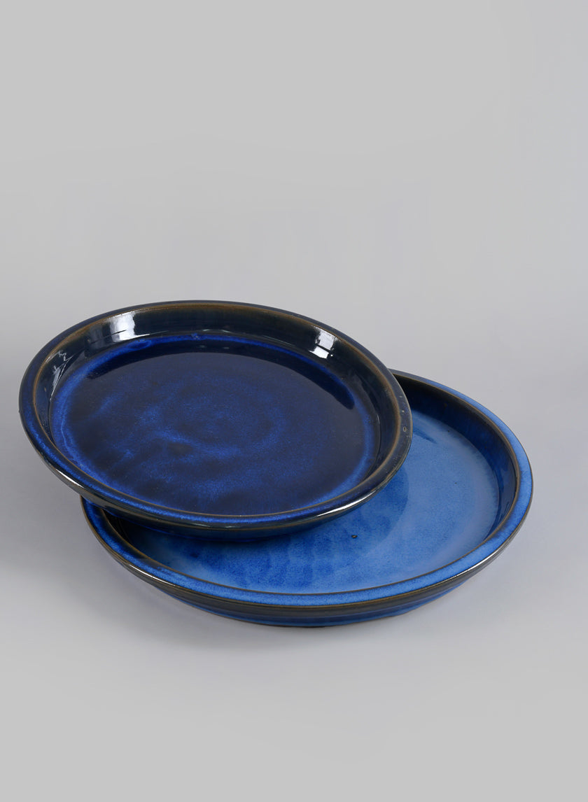 Blue Clay &amp; Ceramic Saucer Decor Jamali-garden