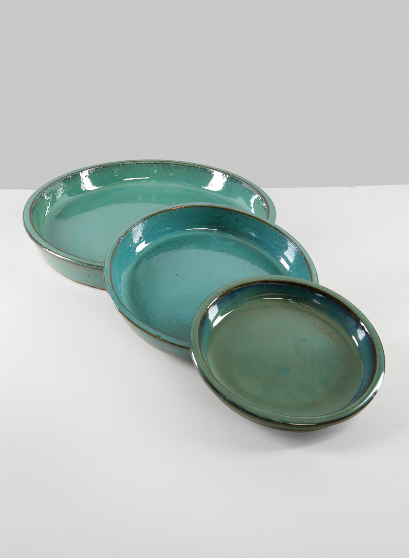 Laos Teal Glazed Saucer Decor Jamali-garden