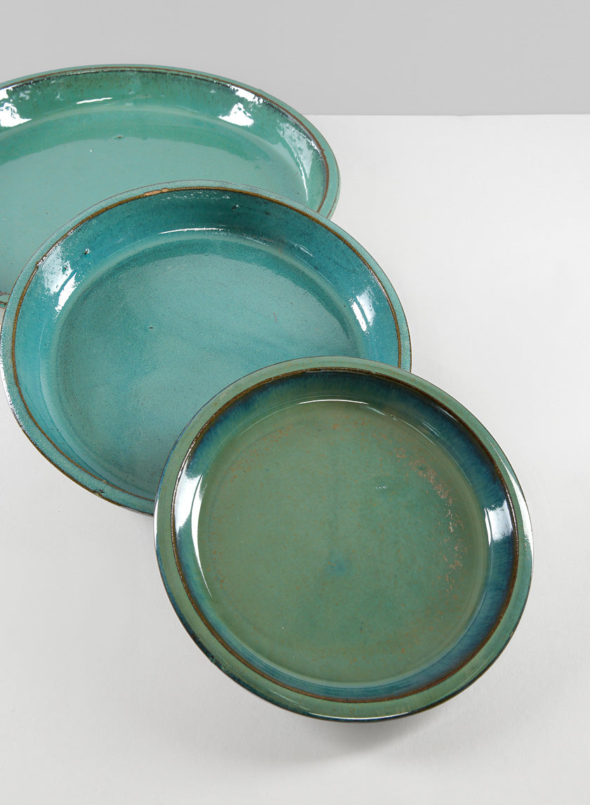 Laos Teal Glazed Saucer Decor Jamali-garden