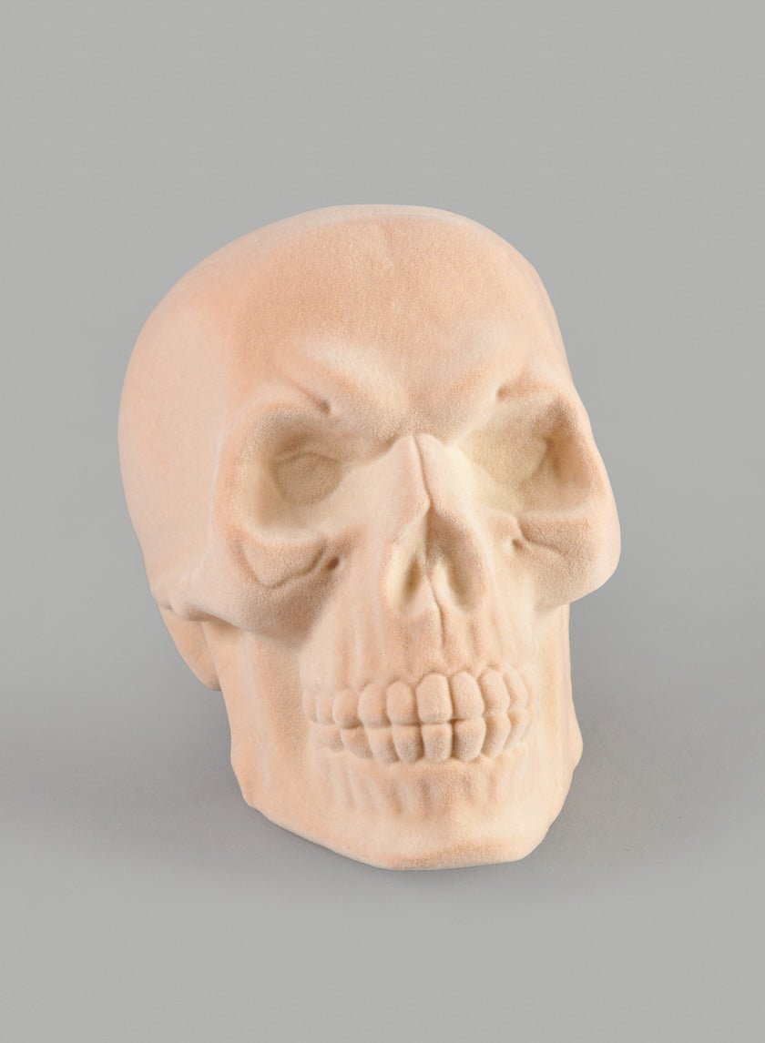 6in Flocked White Skull Decor Jamali-garden