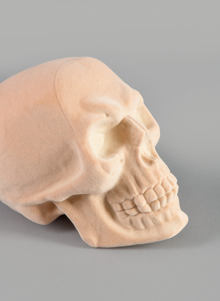 6in Flocked White Skull Decor Jamali-garden