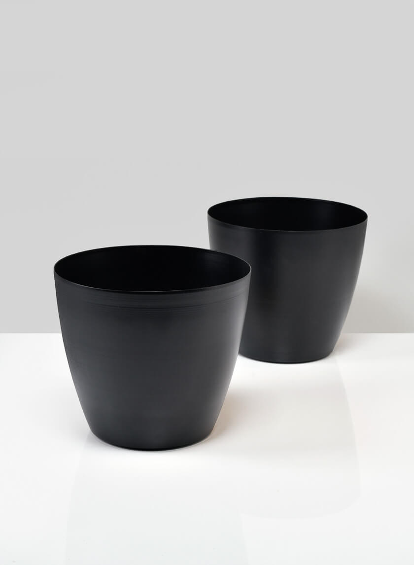 5.5in Tall Black Elegance Cachepot, Set of 2 Decor Jamali-garden