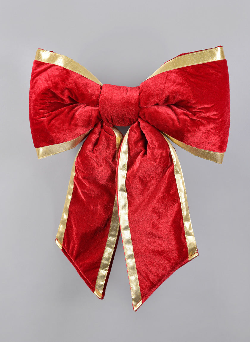 22in Long Gold Edge Velvet Bow Decor Jamali-garden