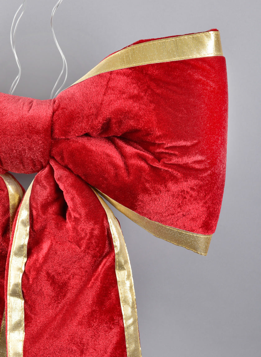 22in Long Gold Edge Velvet Bow Decor Jamali-garden