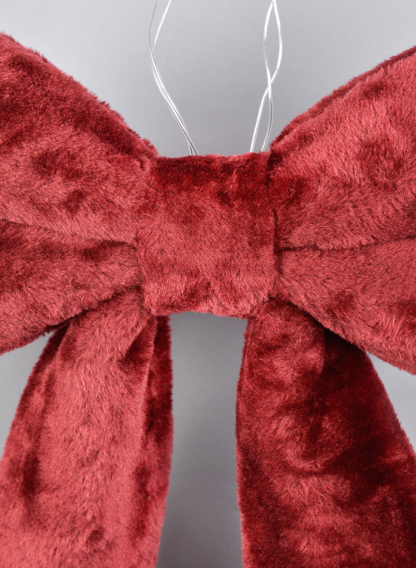 15in Long Thick Fleece Bow Decor Jamali-garden