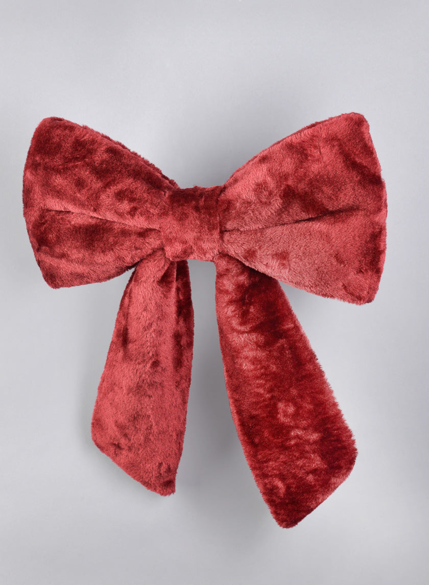 15in Long Thick Fleece Bow Decor Jamali-garden