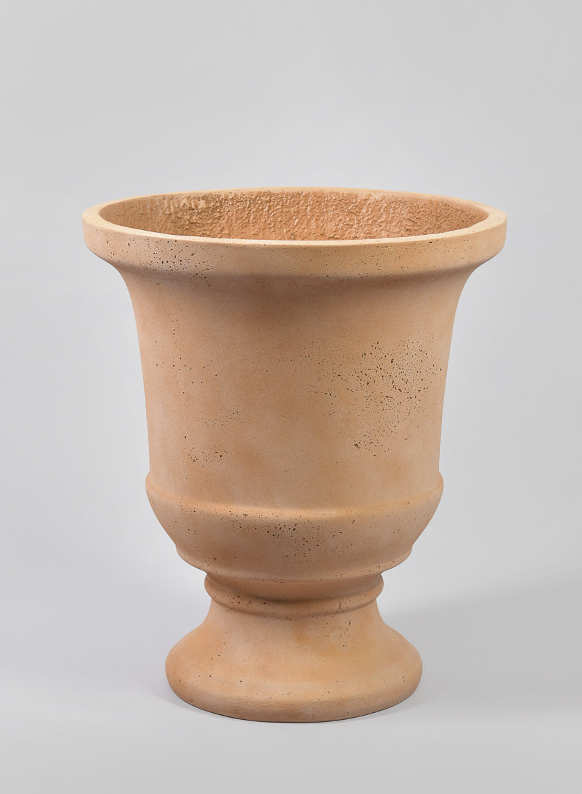 18in Tall Palma Lava Concrete Terracotta Look Urn Decor Jamali-garden