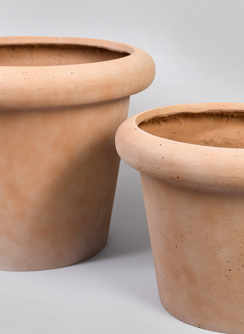 Chino Bevelled Edge Lava Concrete Terracotta Look Pot Decor Jamali-garden