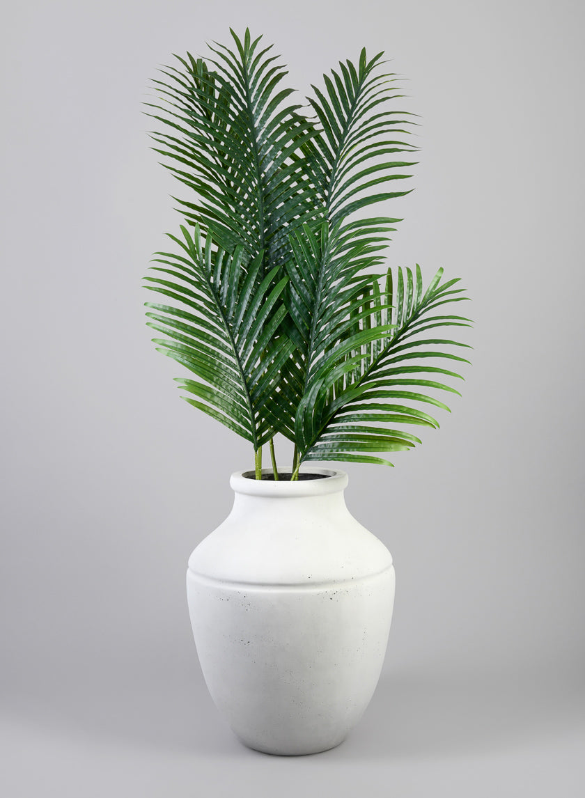 20.5in Tall Borso Lava Concrete Bone White Jar Planter Decor Jamali-garden