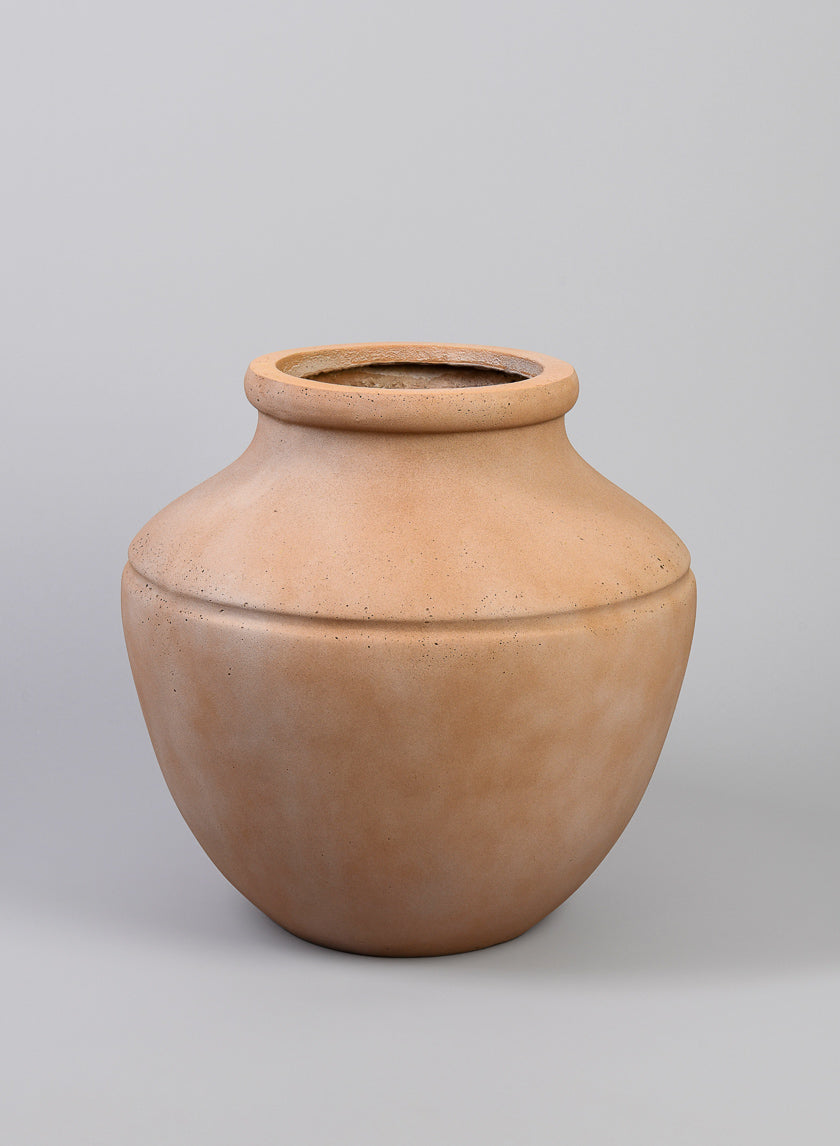16in Tall Matka Lava Concrete Terracotta Look Low Jar Planter Decor Jamali-garden
