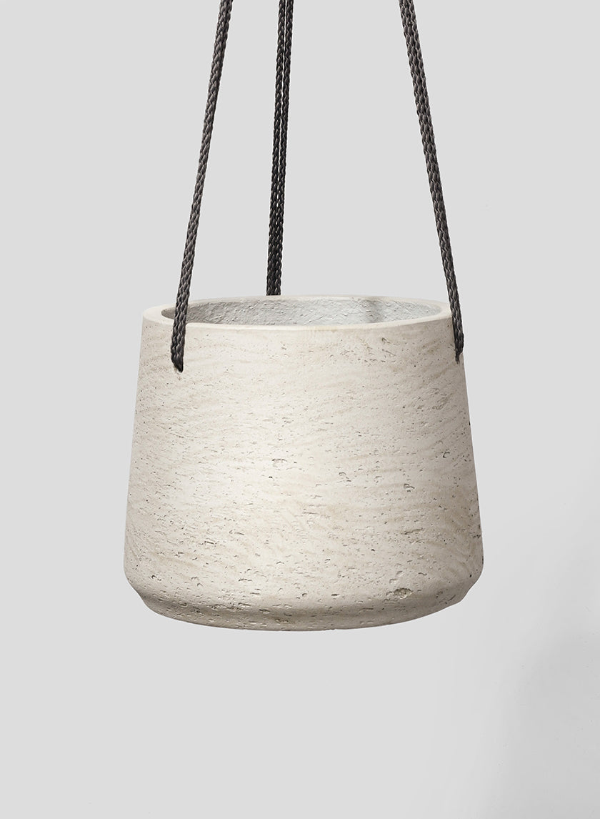 6.5in Tall Stone Gray Cement Hanging Cement Pot Decor Jamali-garden