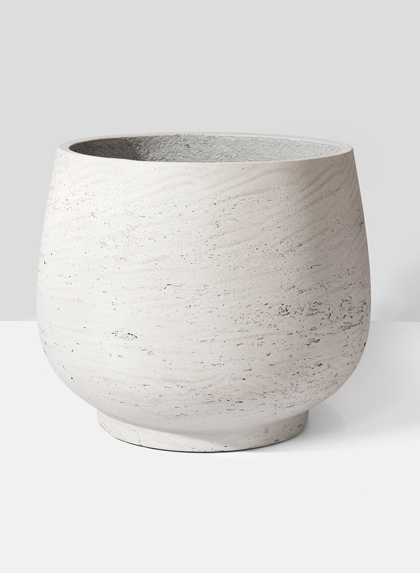 10.5in Tall Round Grey Cement Pot Decor Jamali-garden