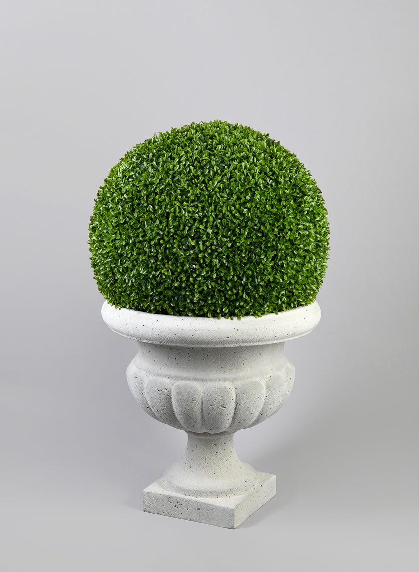 19.5in Tall Cordoba Antique White Sand Rock Urn Decor Jamali-garden