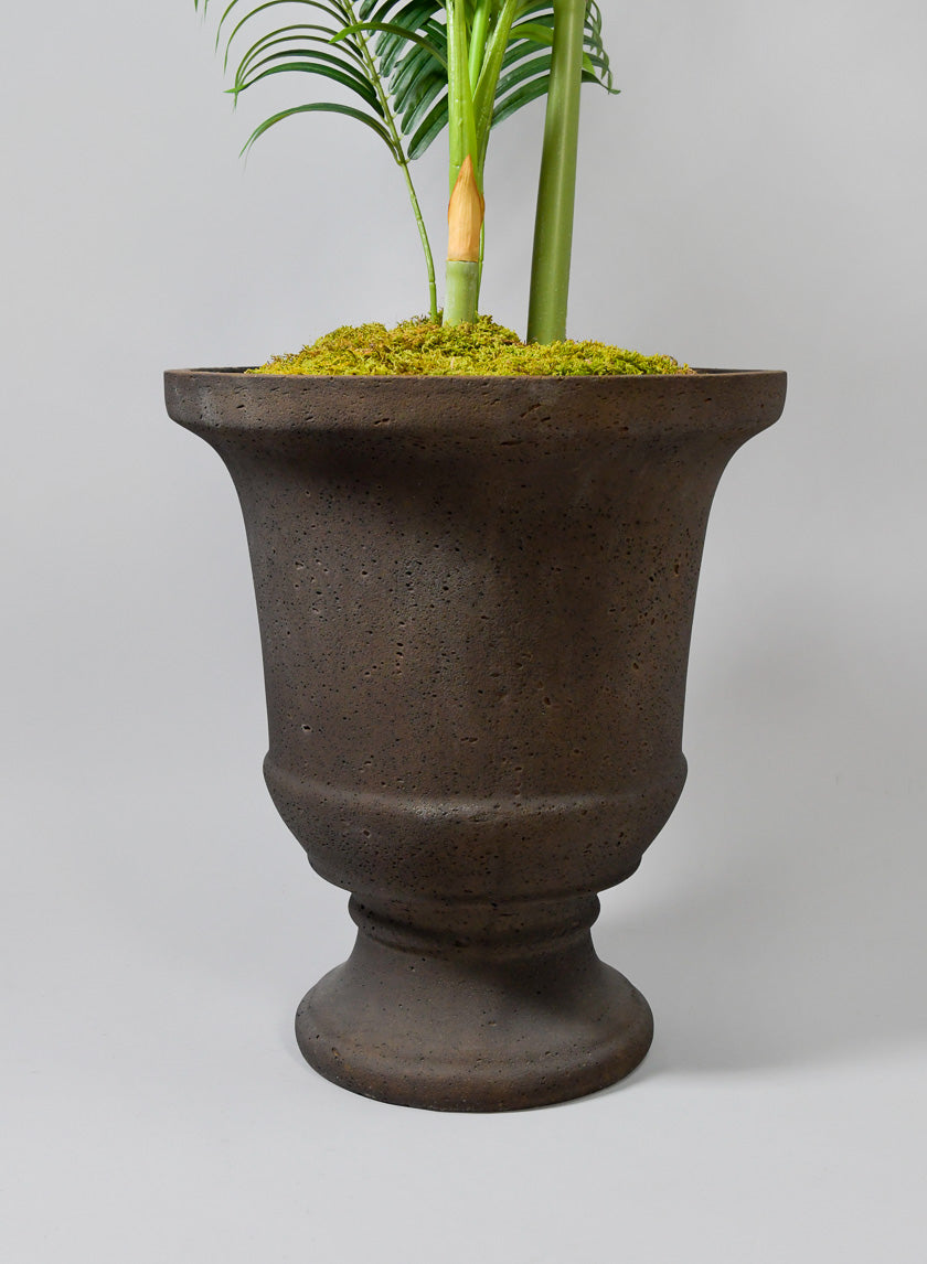 18in Tall Hades Rustic Brown Urn Decor Jamali-garden