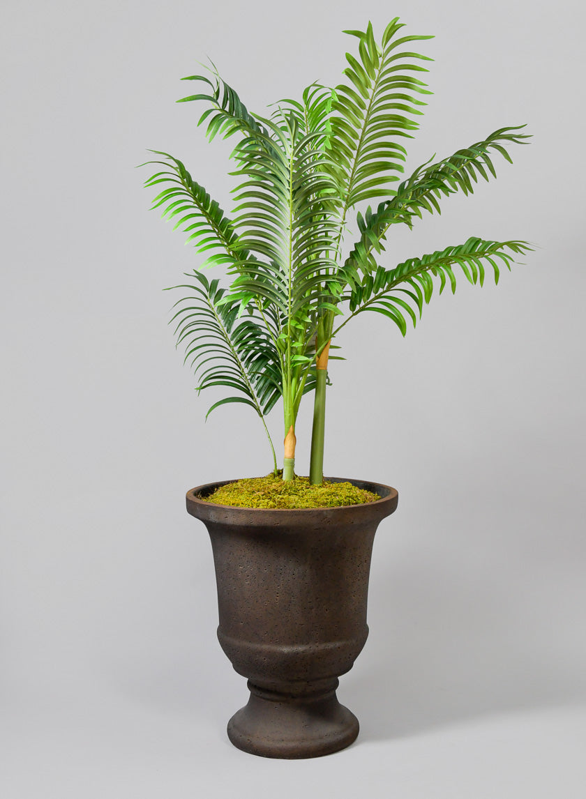 18in Tall Hades Rustic Brown Urn Decor Jamali-garden