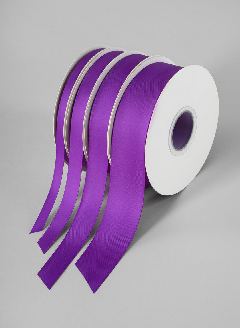 Purple Double Faced Satin Ribbon 50 Yard Spool Decor Jamali-garden