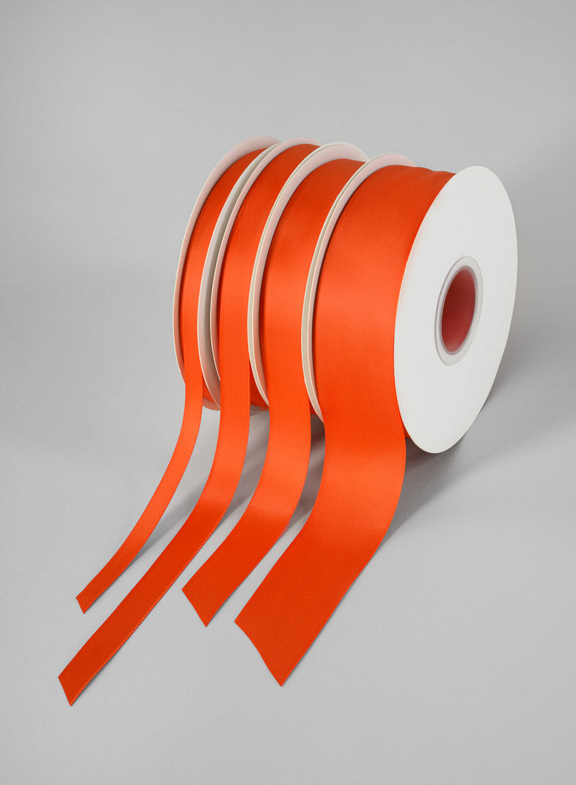 Autumn Orange Double Faced Satin Ribbon 50 Yard Spool Decor Jamali-garden