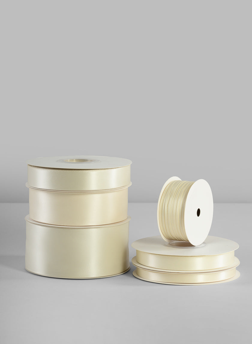 Antique White Double Faced Satin Ribbon 50 Yard Spool Decor Jamali-garden