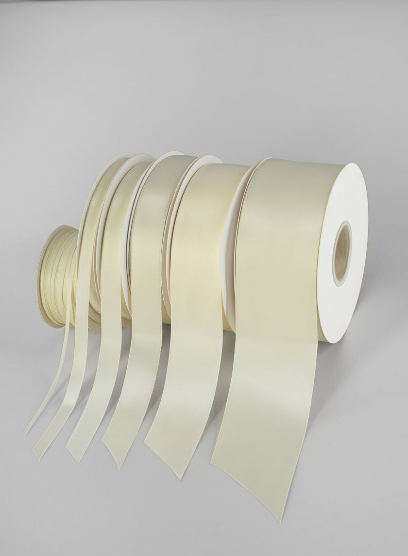 Antique White Double Faced Satin Ribbon 50 Yard Spool Decor Jamali-garden