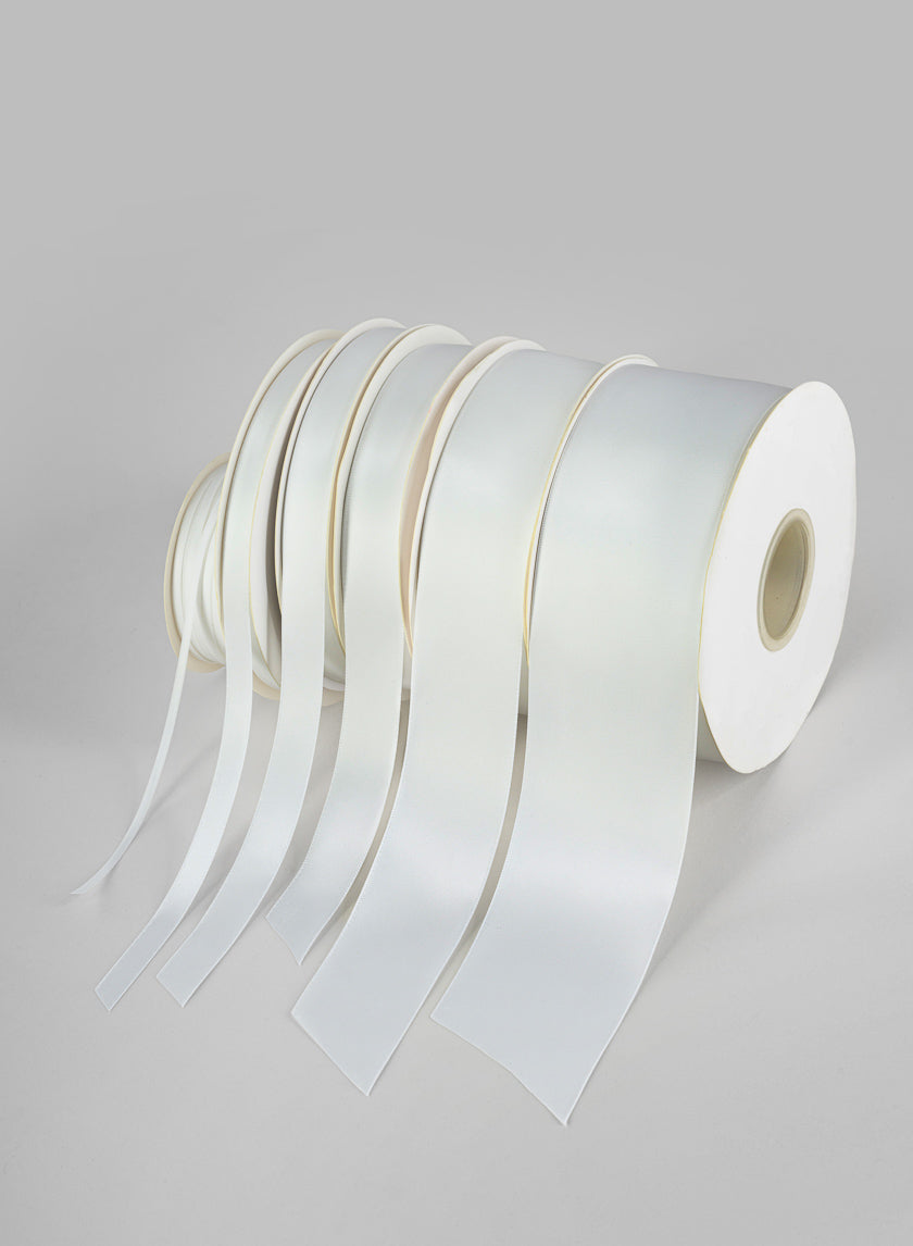 White Double Faced Satin Ribbon 50 Yard Spool Decor Jamali-garden