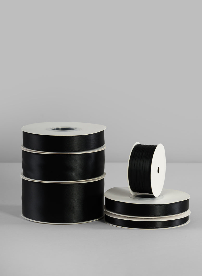 Black Double Faced Satin Ribbon 50 Yard Spool Decor Jamali-garden