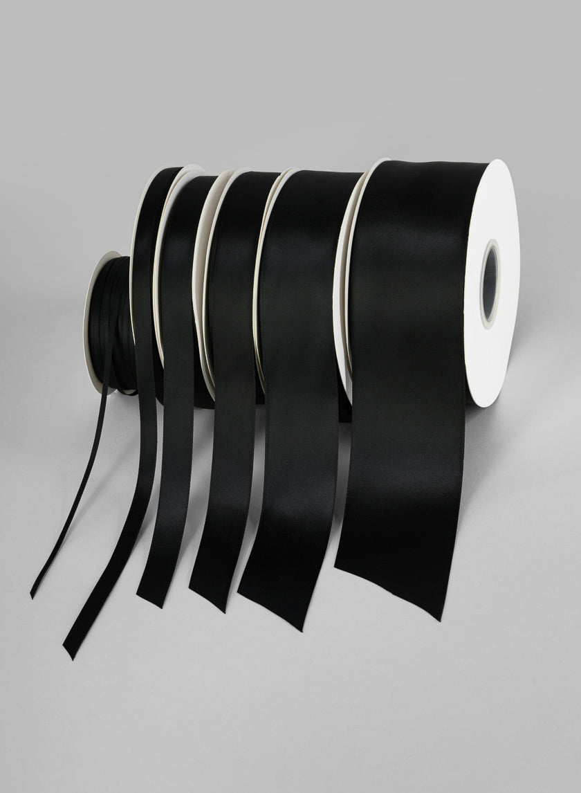 Black Double Faced Satin Ribbon 50 Yard Spool Decor Jamali-garden
