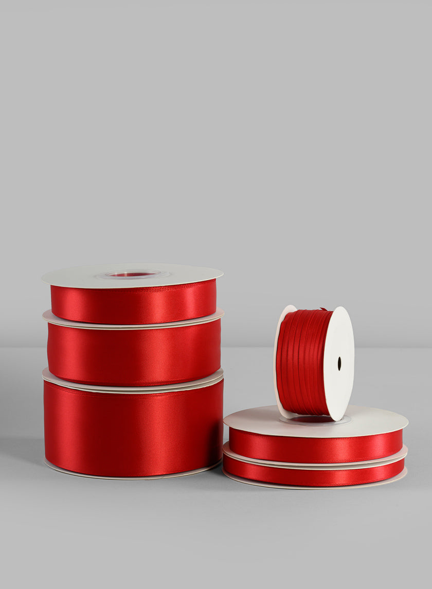 Red Double Faced Satin Ribbon 50 Yard Spool Decor Jamali-garden