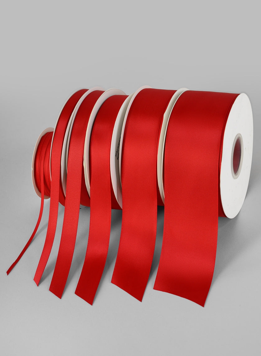 Red Double Faced Satin Ribbon 50 Yard Spool Decor Jamali-garden